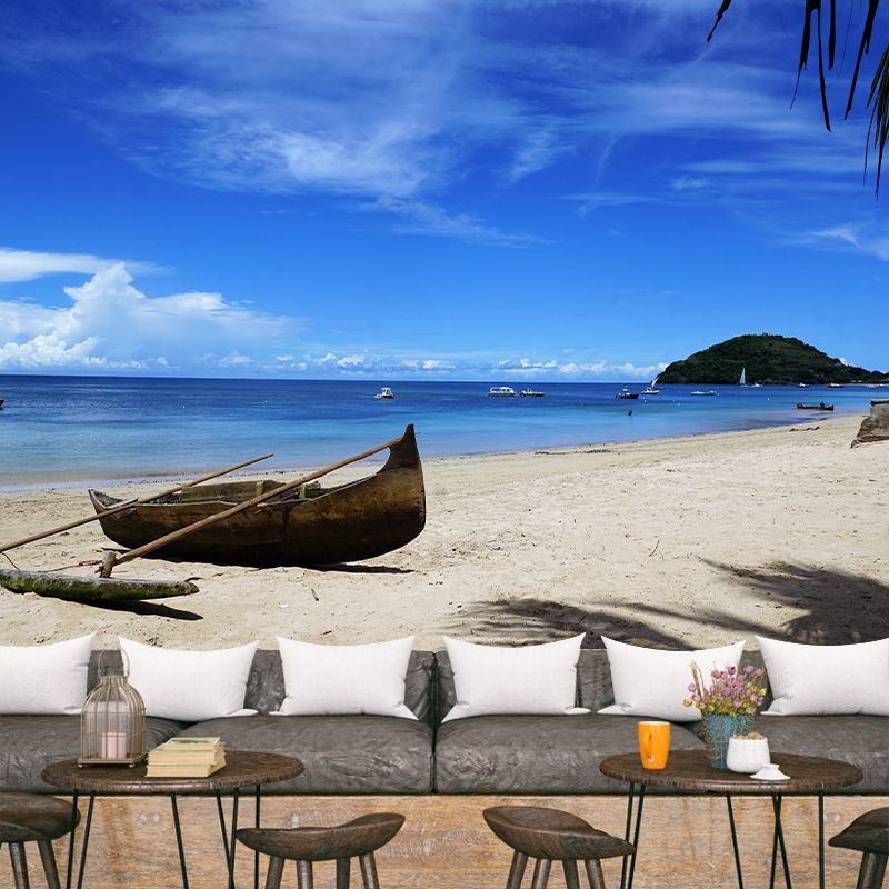 Beautiful Sandy Beach Mural Wallpaper Scenery Decorating for Gust Room, Waterproof