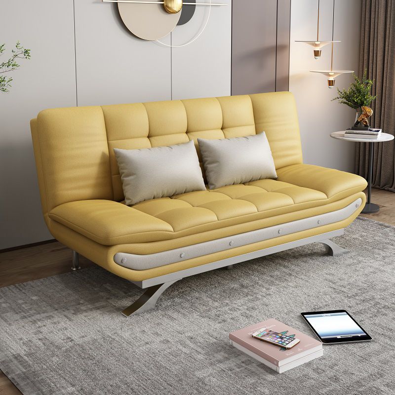 Modern Armless Sofa Faux Leather 35"W Modern Sofa for Living Room