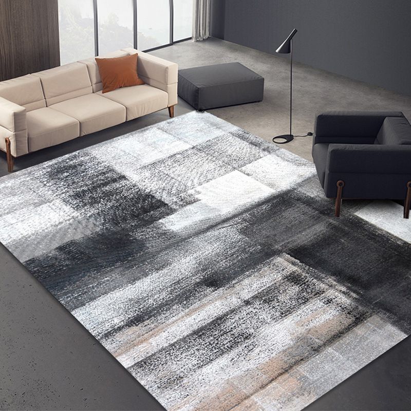 Chic Modern Area Rug Geometric Print Polyester Area Carpet Stain Resistant Rug for Living Room