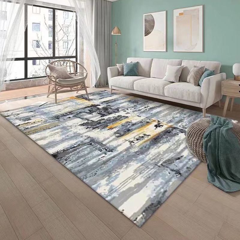 Modern Abstract Ink Carpet Living Room Polyester Carpet Non-slip Area Rug