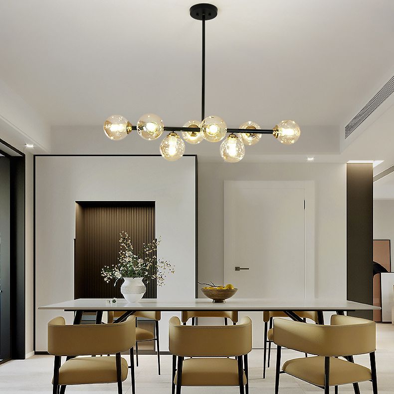 Shaded Dinning Room Chandelier Light Fixture Glass Simplicity Pendant Light Fixture