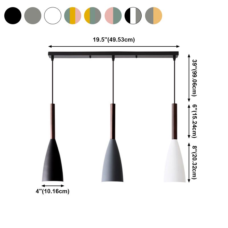 Noordse 3-licht diner hanglamp lamp traanvormig metaalhangend licht