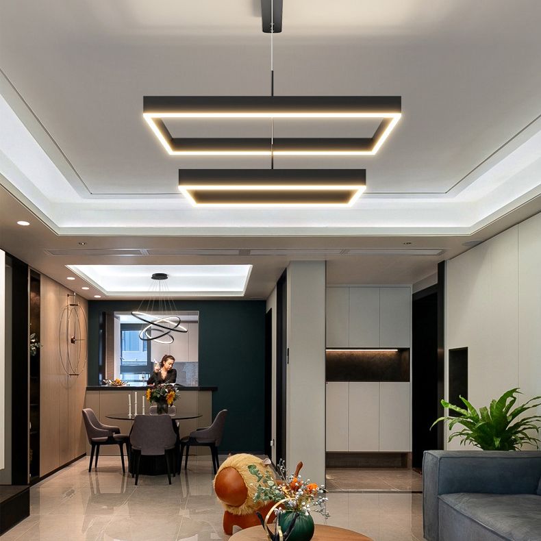 Moderne eenvoud hangende multi-tier kroonluchter hanglamp acryl plafondlampen armatuur voor restaurant