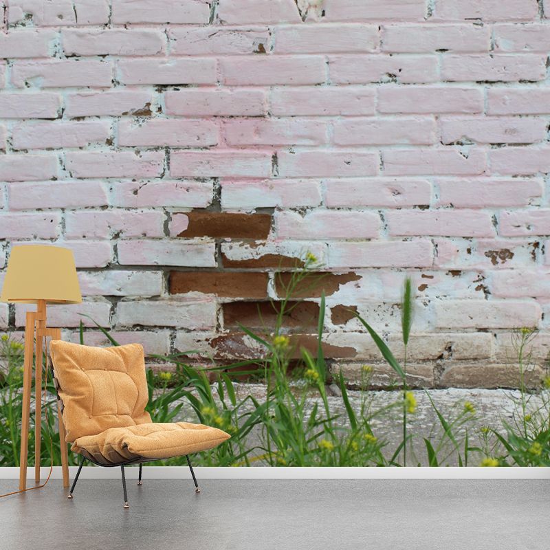 Soft Coor Brick Wall Mural Industrial Wallpaper Whole Wall Decor for Living Room