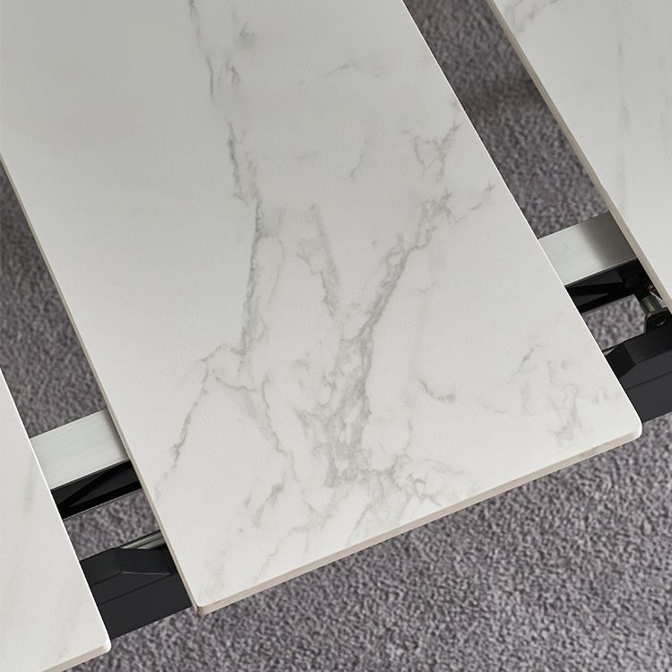 Modern Stone and Steel Dinette Set 1/4/5/7 Pieces Indoor Dining Table Set