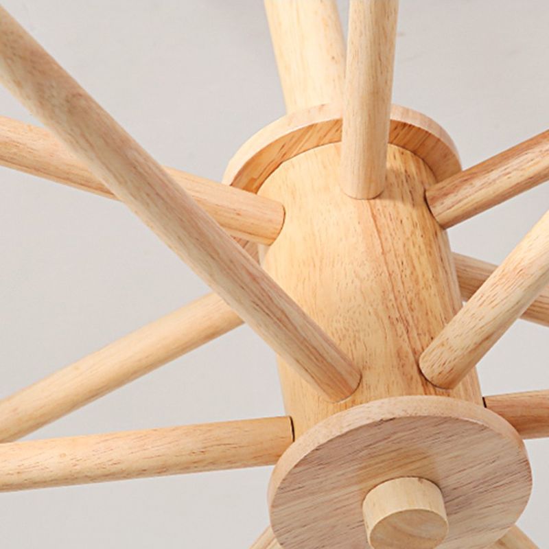 Beige Chandelier Light Fixtures Modern Multi-Head Hanging Pendant Lamps for Living Room