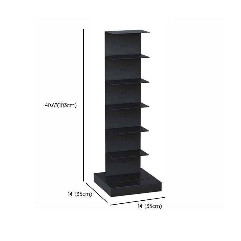 Contemporary Metal Bookshelf Black Geometric Shelf Bookcase for Study Room