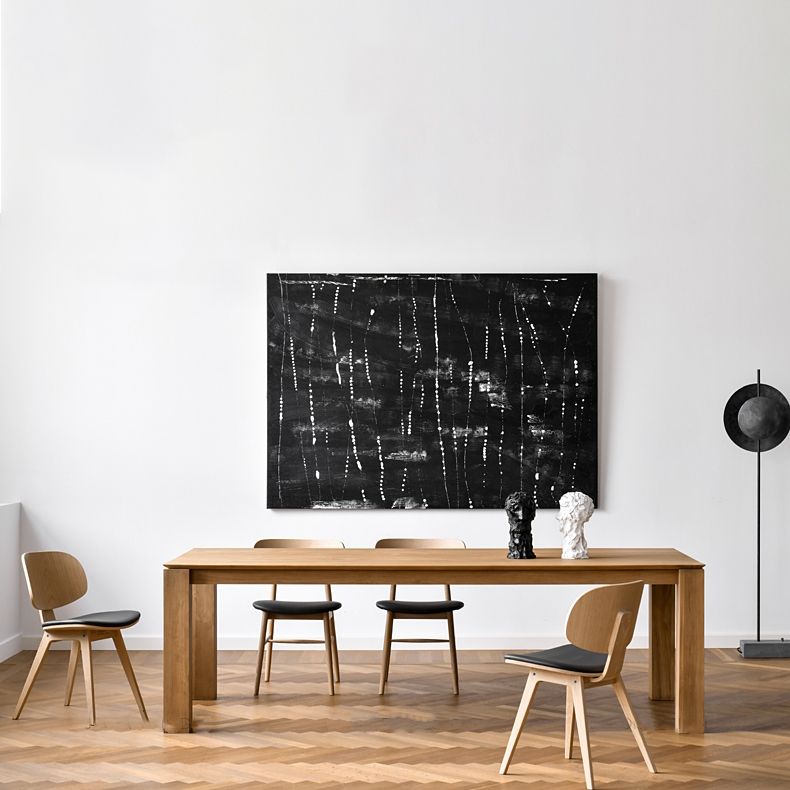 Modern Fir Wood Table for Restaurant Rectangle Dining Table with 4 Legs