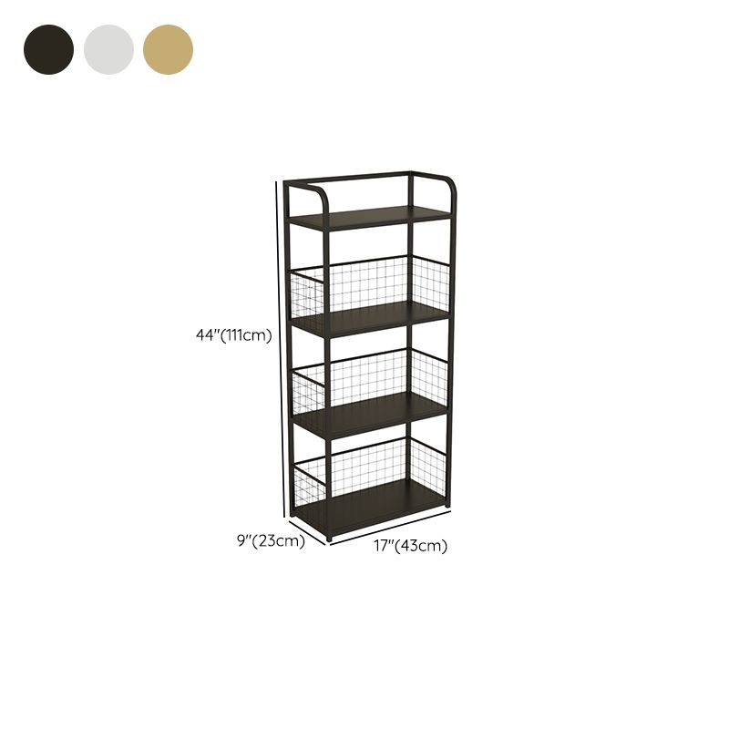 Metal Open Back Standard Bookshelf Modern Style Bookcase for Home Office
