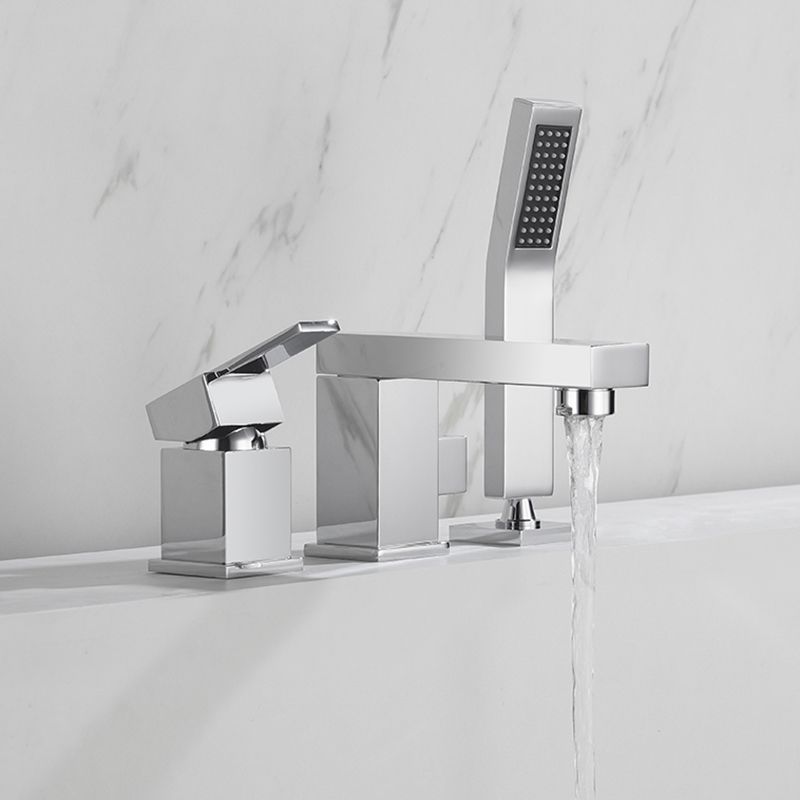 Deck Mounted Metal Freestanding Tub Filler Single Handle Freestanding Faucet