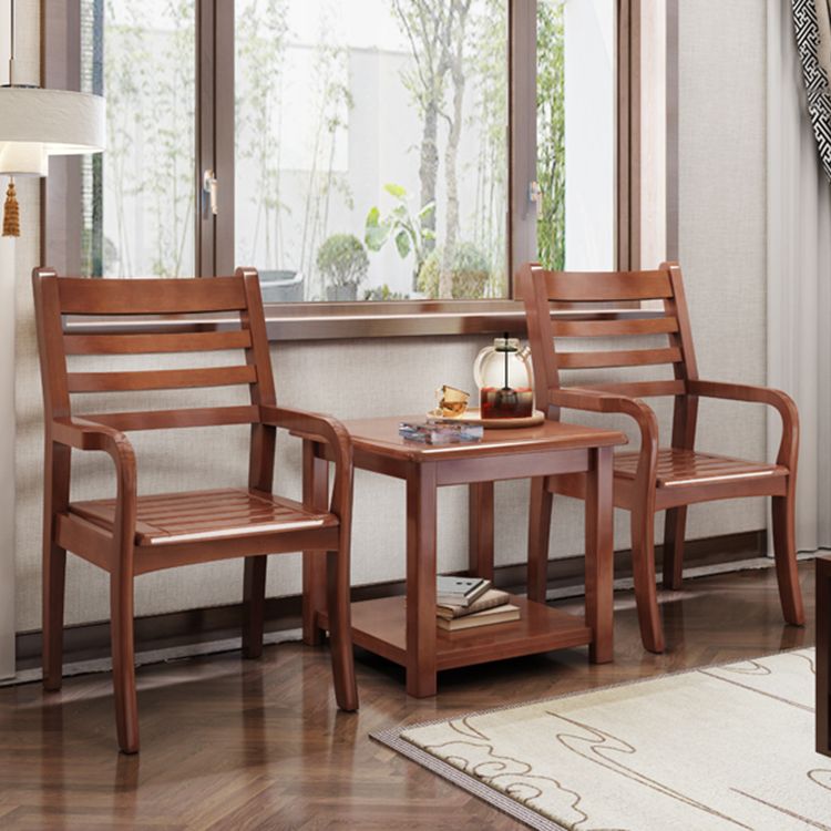 Fauteuil de salle à manger traditionnel en bois de 20 pouces de large, avec dossier en échelle, pour usage domestique