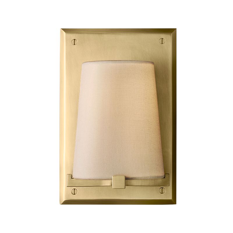 Modern Metal Wall Sconce Cone Shape Wall Light with Fabric Shade for Bedroom