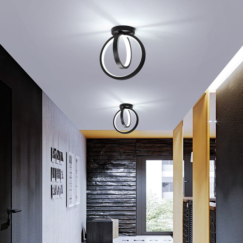 Circle Foyer-plafondinbouwlamp Metallic minimalistische LED-semi-inbouwverlichting