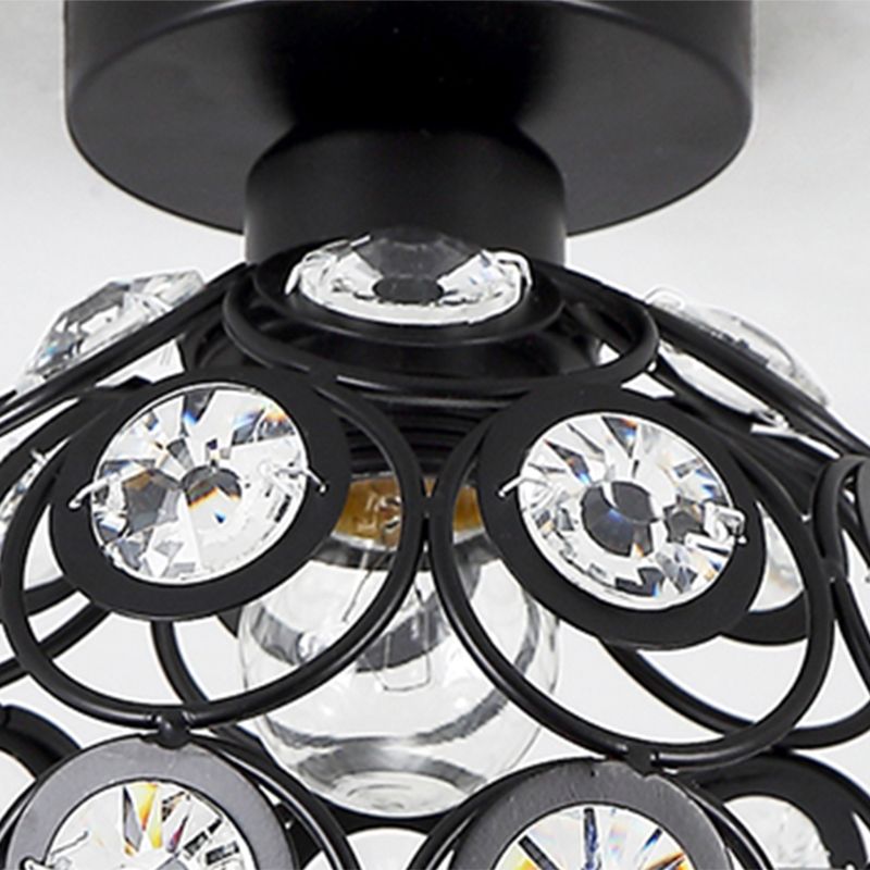 Crystal Global Flush Mount Light Modern 1 Head Ceiling Flush Light for Aisle