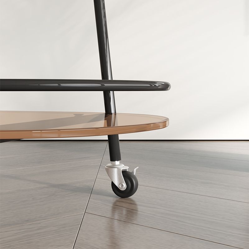 Modern Double Tier Corner Table Glass Side End Table with Storage