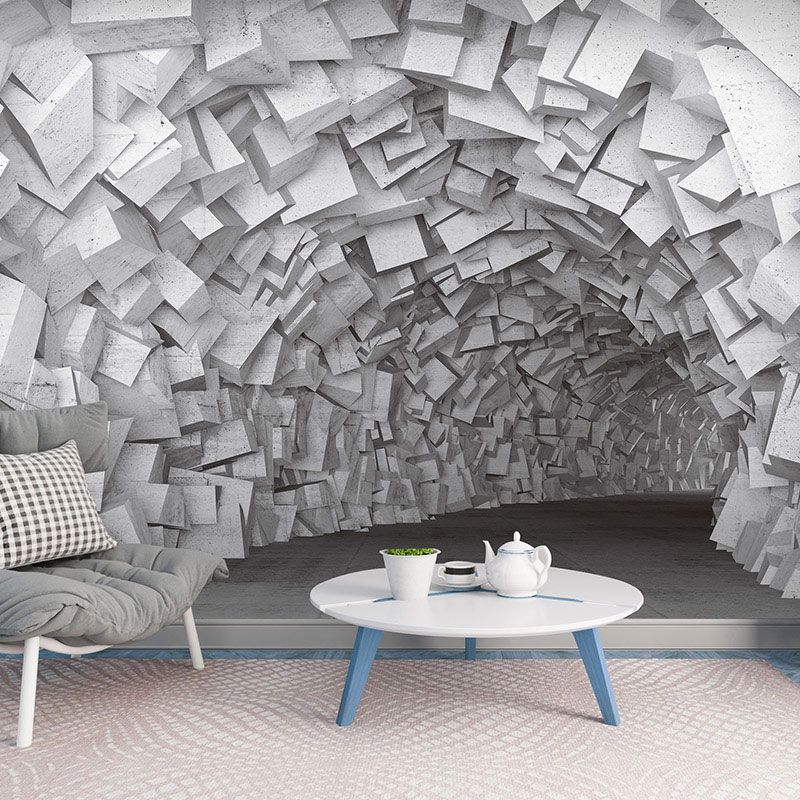 Peintures murales entières couleur industrielle 3D, décoration murale en tissu Non tissé à Zone étendue pour café, taille personnalisée disponible