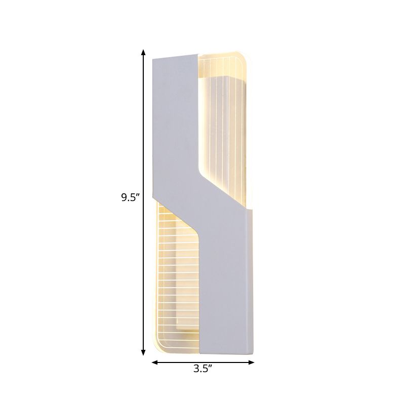 Lámpara de montaje de pared geométrica blanca LED acrílico accesorio de iluminación de pared acrílica en luz cálida/blanca