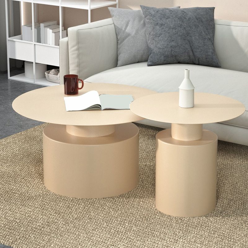 Round Pedestal Base Metal Table Frame Mid-century Modern Style Coffee Table