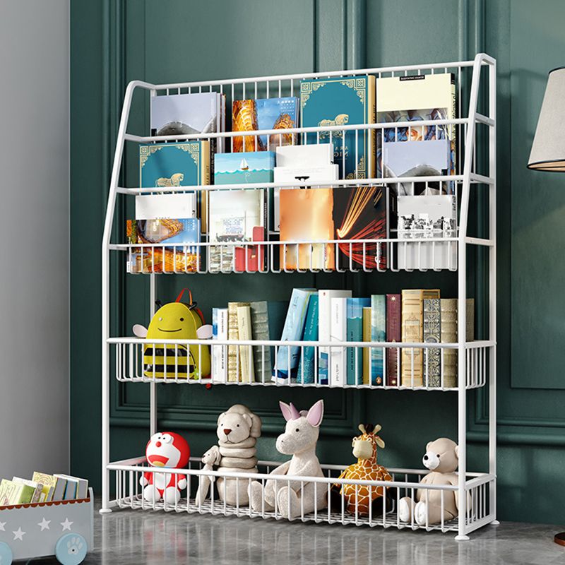 Office Closed Bookshelf Modern Metal Bookcase with Rectangle Shelves