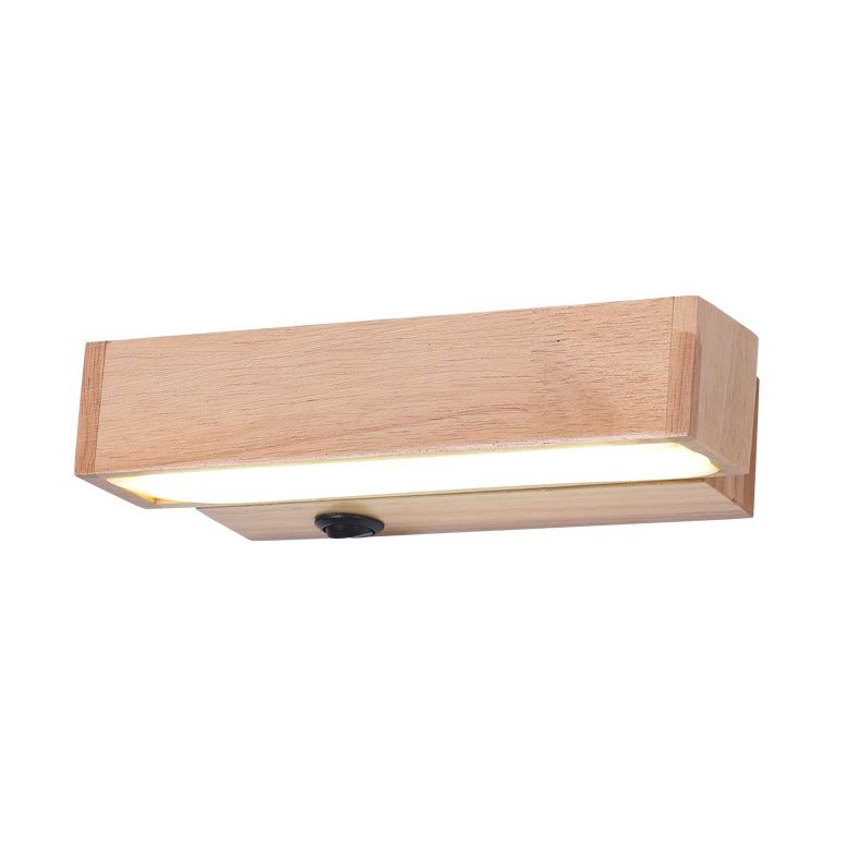 Einfacher Stil rotierende Wandleuchten LED -Holzwandlampe für Schlafzimmer Wohnzimmer