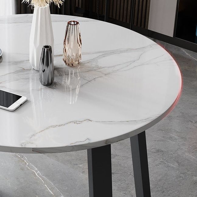 Mesa de piedra con pedestal doble, mesa de comedor de estilo industrial para interiores
