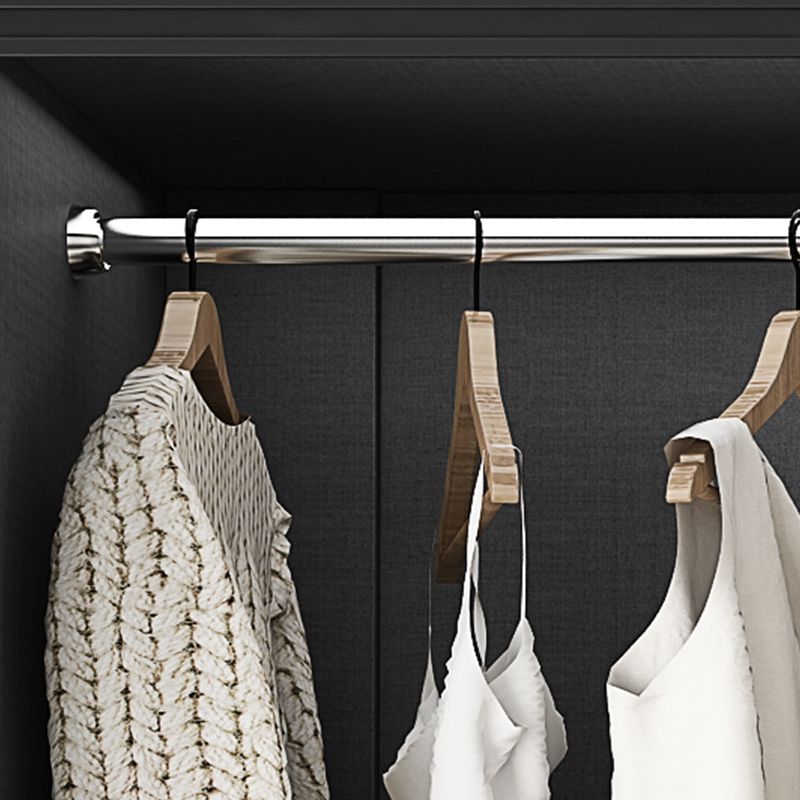 Modern Style Glass Wardrobe 1-Drawer Bedroom Wardrobe Closet