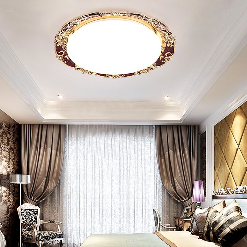 Flower Bedroom Flushmount Illuminazione Tradizionale LED Resina Nero / Rosso / Verde Flush Montaggio