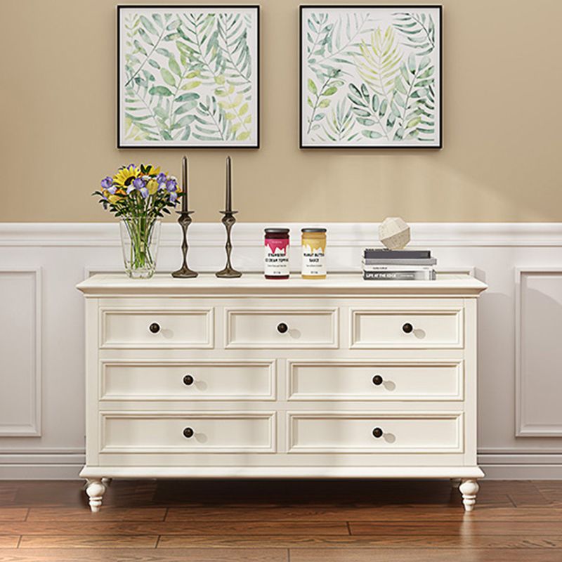 Scandinavian White Wooden Storage Chest Drawers Included for Home