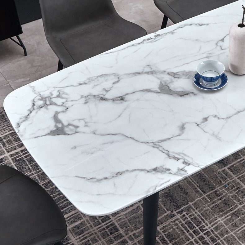 Modern Style Sintered Stone Rectangle Table Set 1/2/5/7 Pieces Dining Set