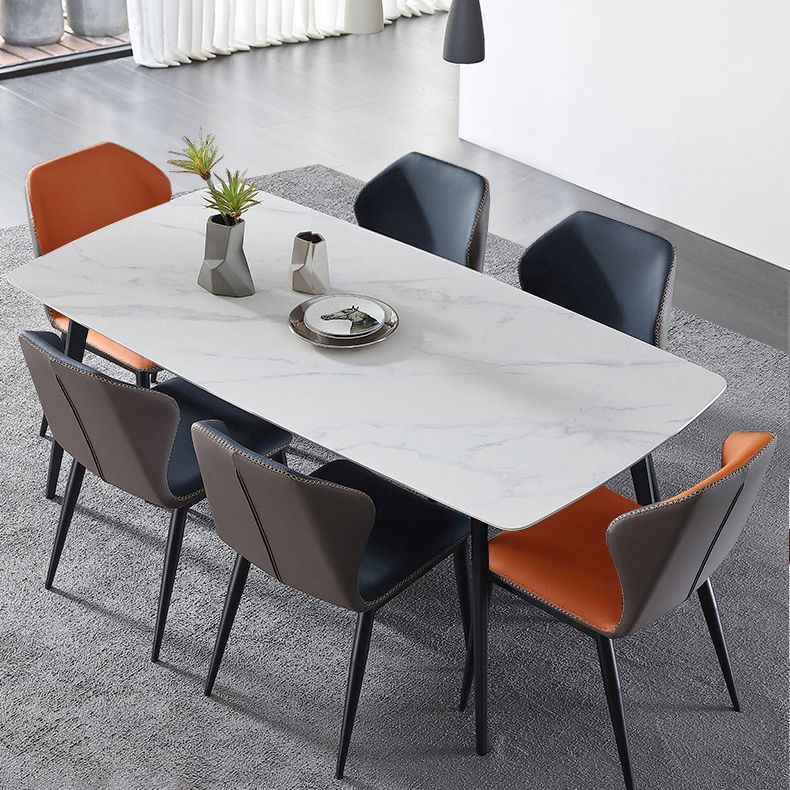 Rectangle Modern Stone Table Standard Height Dining Table with 4 Legs