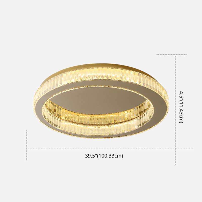 Living Room K9 Crystal Flush Mount Light Fixture Contemporary Cylinder Flush Light Fixture