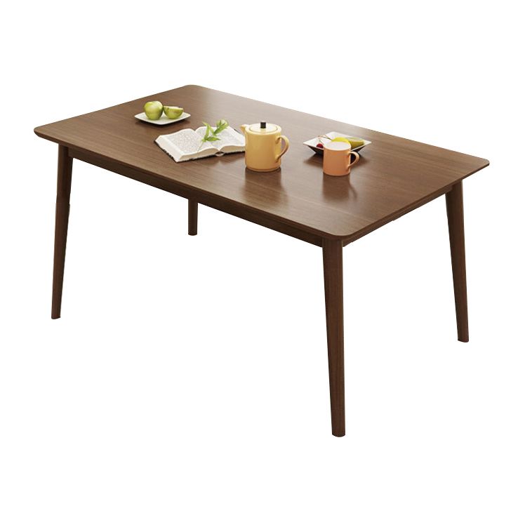 Industrial Rubber Wood Dining Table Rectangle Kitchen Table with 4 Legs