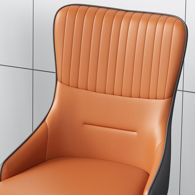 Industrial Style Arm Chair Faux Leather Parsons Chair for Home