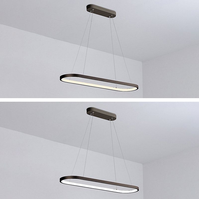 LED Island Lamp Moderner einfacher Stil Aluminium Anhänger Licht für Esszimmer