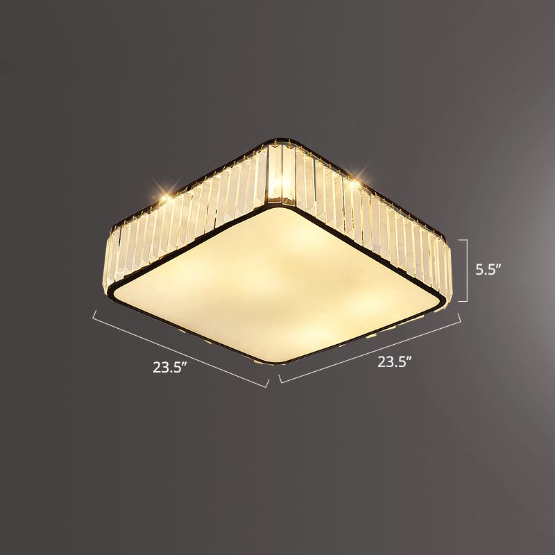 K9 Crystal Square Flush Mount Lighting Fixture Minimalist Ceiling Flush Mount for Bedroom