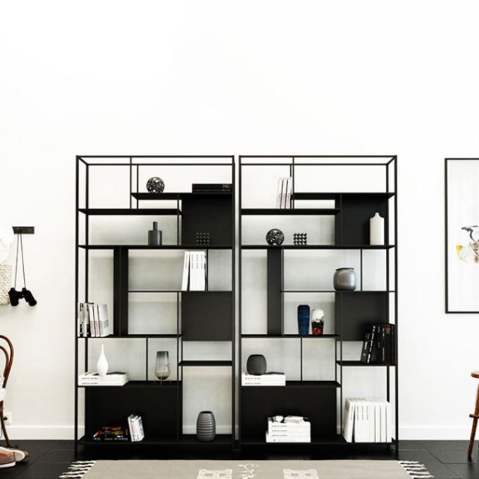 Contemporary Iron Etagere Bookshelf Vertical Office and Living Room Bookcase