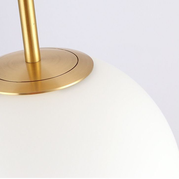 Luminaire semi-encastré sphérique pour couloir, verre blanc, 1 tête, plafonnier de style simple en laiton