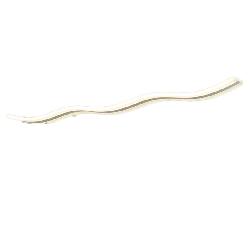 Wave Shaped Island Pendant Light Artistic LED Acrylic Restaurant Hanging Light in White