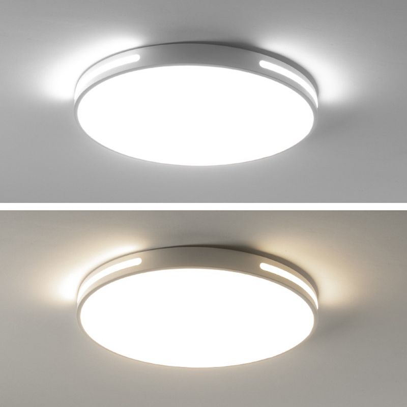 360° Surround Lighting Round LED Ceiling Light Modern Minimalism Metal Openwork Borders Flush Mount Lamp for Study Room
