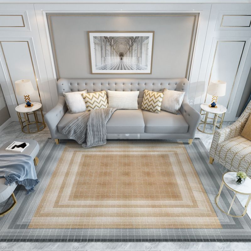 Light Brown Rug Polyester Cube Rug Washable Indoor Rug for Home Decoration