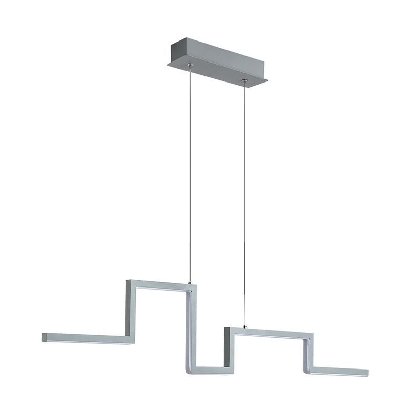 Lampada a sospensione in metallo lineare Stile semplice nero/grigio/oro 31,5 "/39" Lampada a LED larga a LED in luce calda/bianca