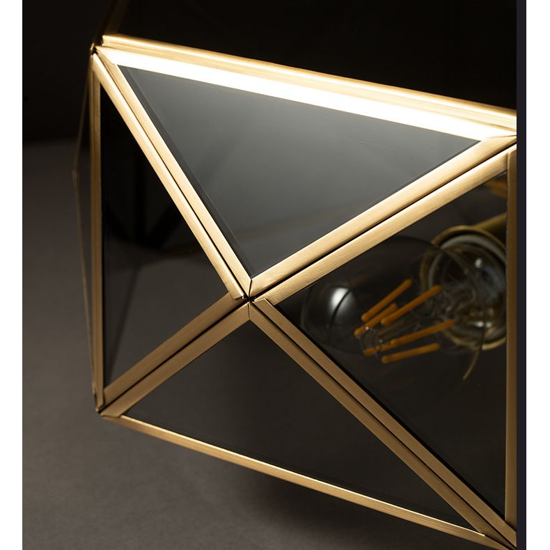 Octagon Flush Mount Plafond Licht Colonial Clear Glass Ceiling Mount Light Fixture voor slaapkamer