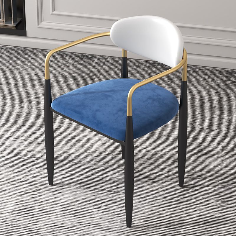 Silla de cocina contemporánea, silla auxiliar con brazo de comedor y patas de metal