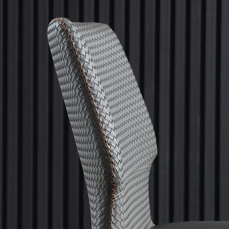 Industrial Style Faux Leather Chairs Armless Side Chairs with Metal Legs for Kitchen