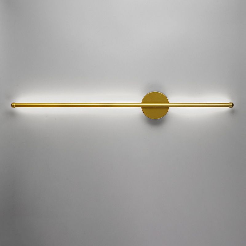 Linear Shape Metal Wall Light Modern Style 1 Light Wall Lighting Fixtures in Gold