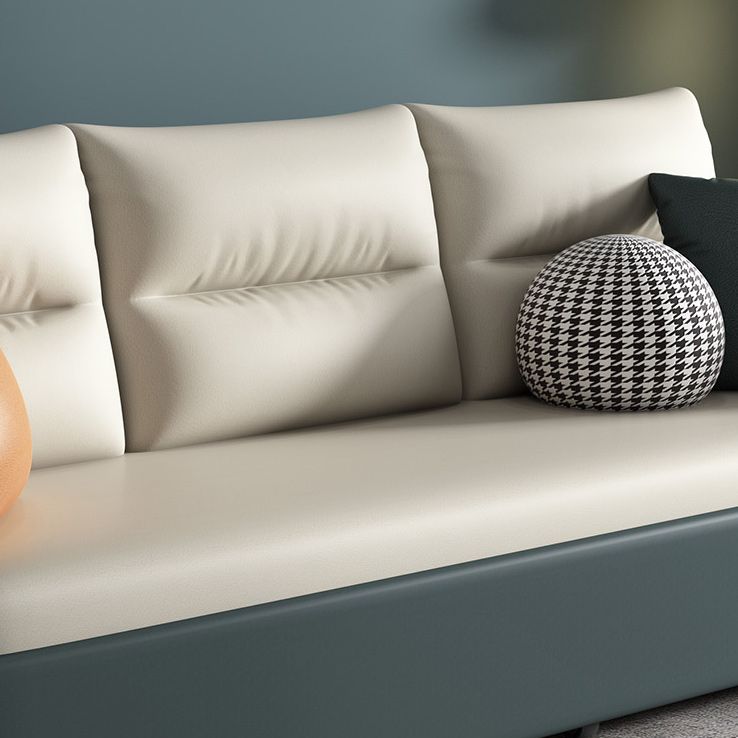 31.5" H Contemporary Faux Leather Square Arm Sofa Bed for Apartment