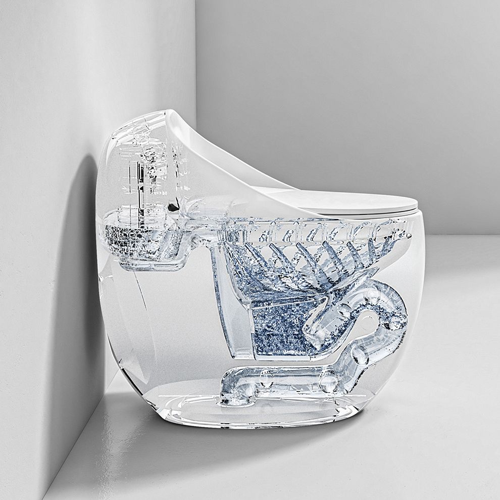 Modern Seat Included One Piece Toilet Round Floor Mounted Toilet Bowl for Washroom