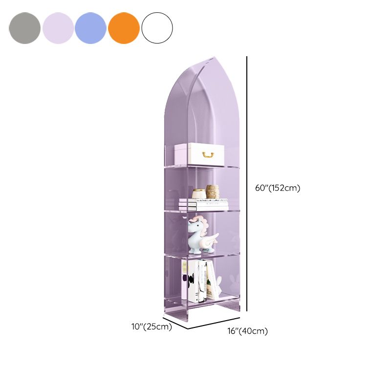 Glam Closed Back Bookshelf Standard Acrylic Bookcase with Shelves