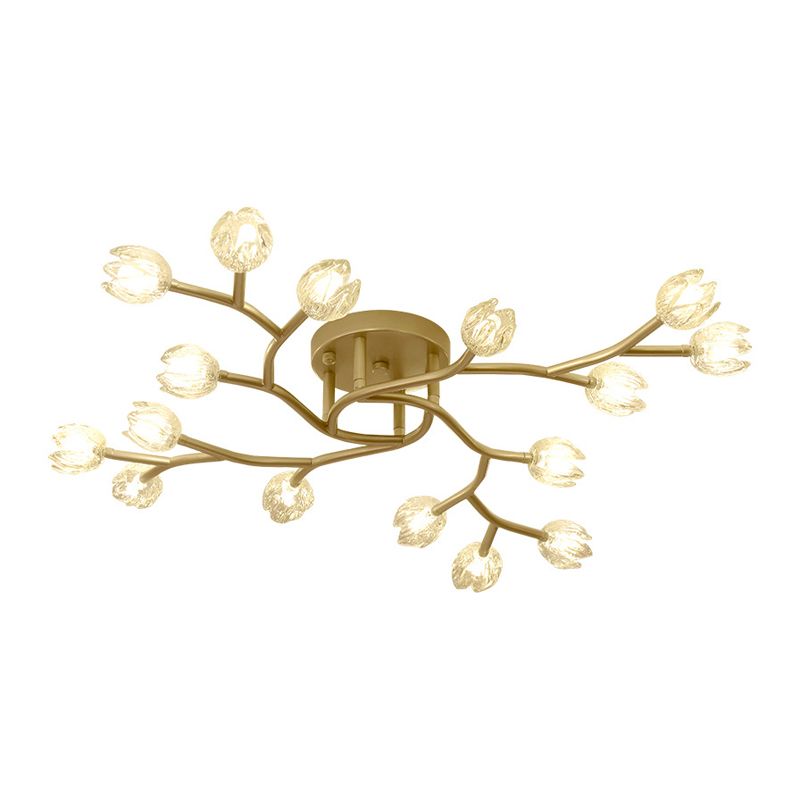 Modern Style Flower Shape Flush Mount Metal Ceiling Light for Living Room