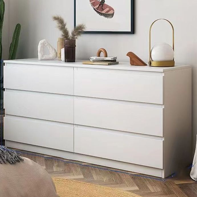 Modern Bedroom Dresser White Wooden Storage Chest with Drawers